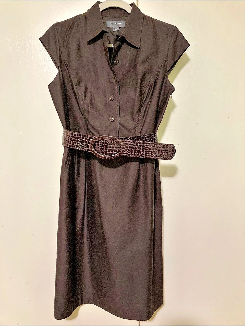 Liz Claiborne Belted Brown Dress 10P